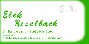 elek miselbach business card